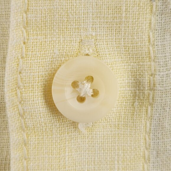 Tommy Bahama Men XXL Yellow Long Sleeve Button Up Shirt 100% Linen Embroidery - Picture 15 of 16